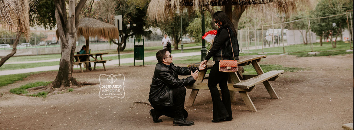 pedido de casamento em santiago, pedido de casamento no Chile, pedido de casamento no parque, parque araucano Santiago, wedding proposal Chile